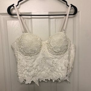 White lace bustier top